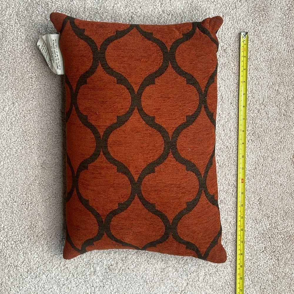 Bold Orange and Black Geometric Accent Pillow - Picture 3 of 4